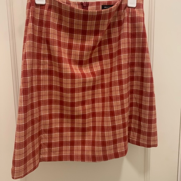 BNWOT*RARE*BRANDY MELVILLE CARA MINI SKIRT❤️🔥RED/ORANGE PLAID-OS-NEVER … - Picture 5 of 16